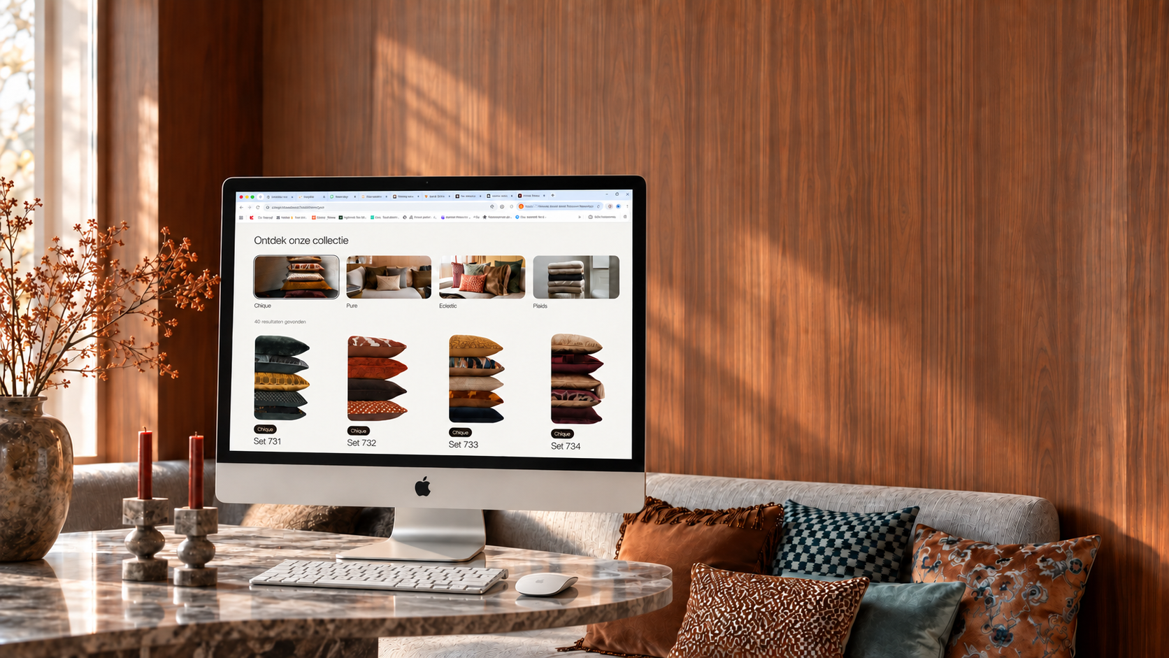 Lookbook van Claudi met kussensets uit de collectie Chique