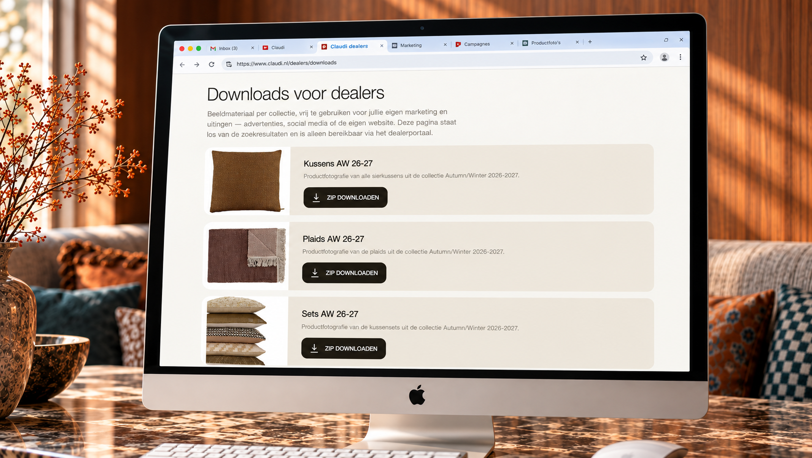 Beeldbank voor Claudi-dealers met downloads per collectie